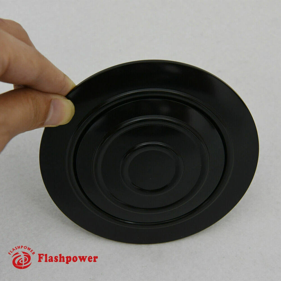 Billet Aluminum Steering Wheel Horn Button Banjo Big Black Anodized