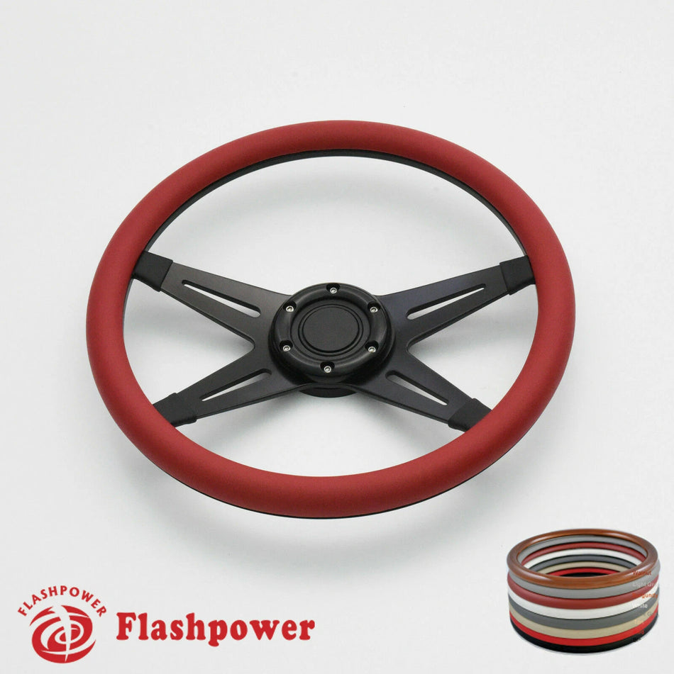 14'' Billet Steering Wheels Full Wrap Chevy Ididit Flaming River w/ Horn