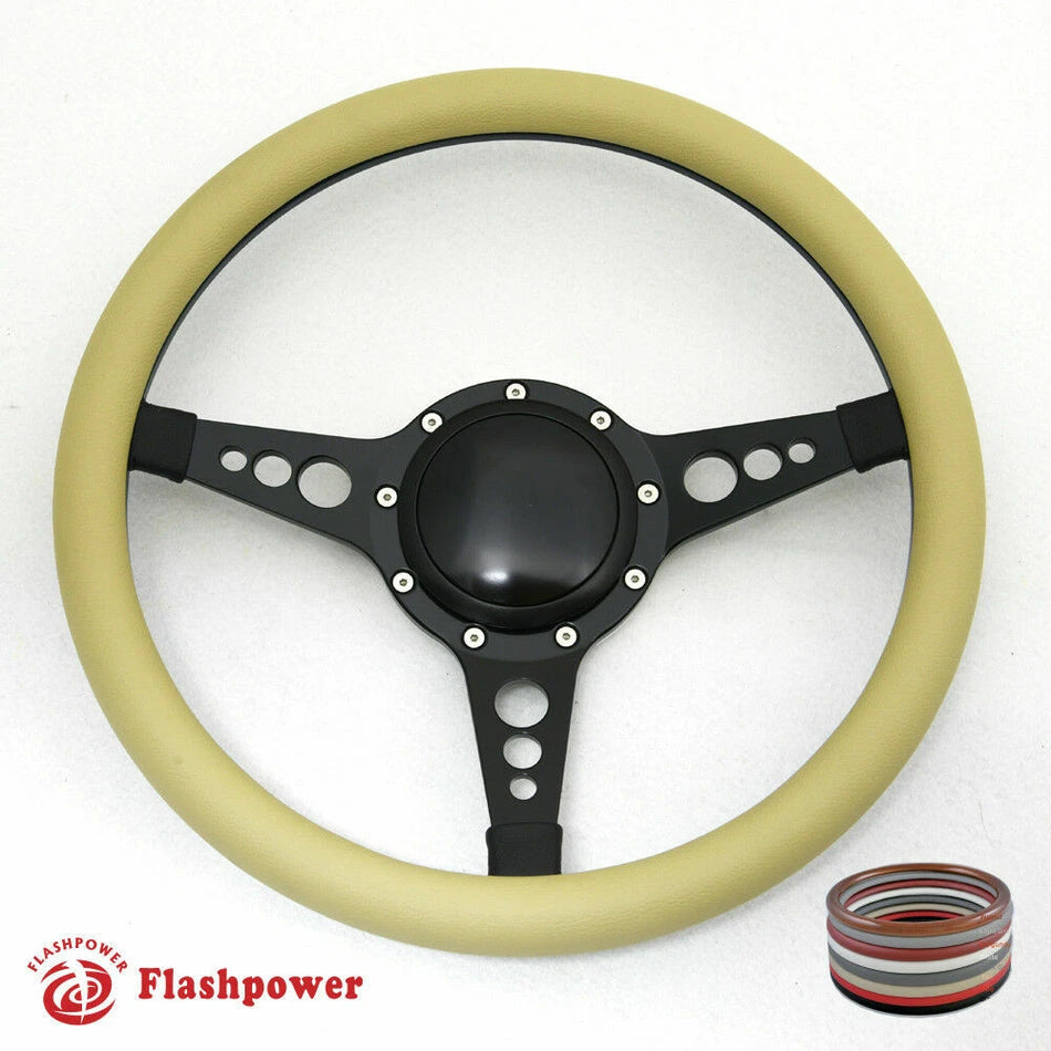 14'' Billet Steering Wheel Half Wrap Horn Button GMC Blazer Cherokee Neon