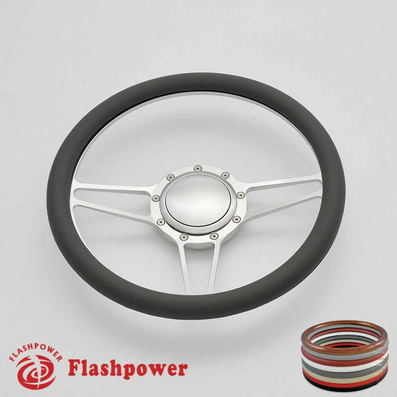 14'' Billet Steering Wheels Half Wrap Dodge Challenger Charger Dayton Satin