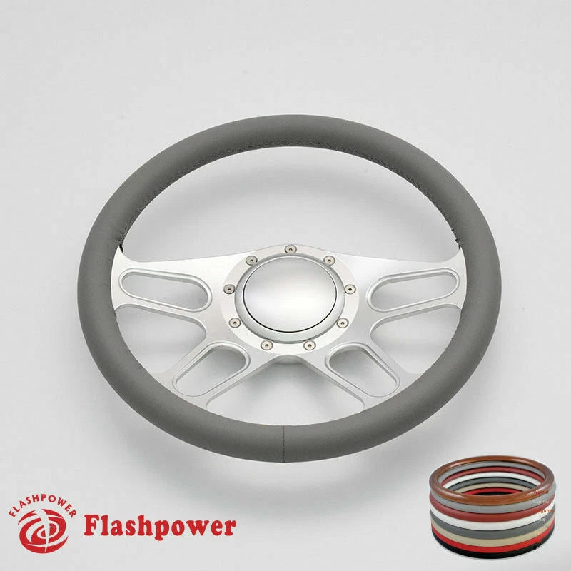 14'' Billet Steering Wheel Full Wrap Chevrolet Monte Carlo Camaro Cutlass w/ Horn