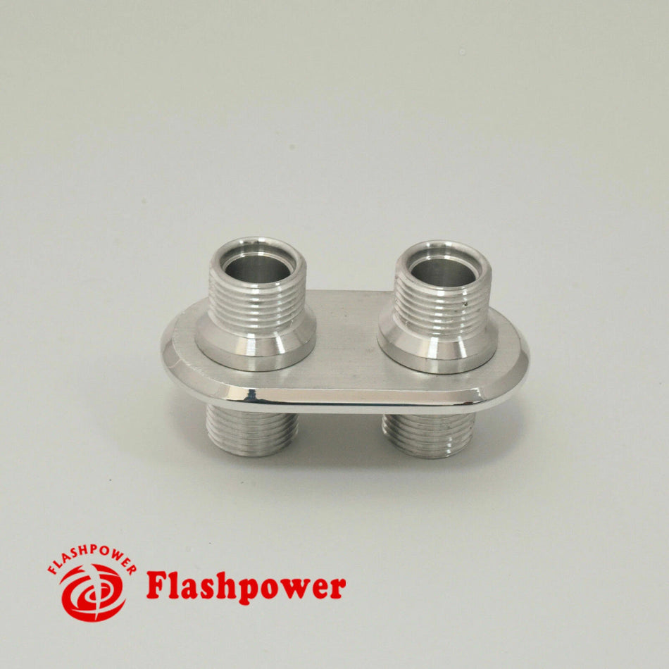 2-Port Billet Aluminum Firewall Heater Bulkhead Connector Hot Rod