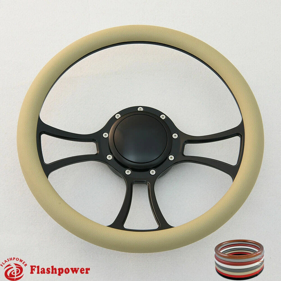 14'' Billet Steering Wheel Half Wrap Ford GM Cutlass Impala GMC W/H