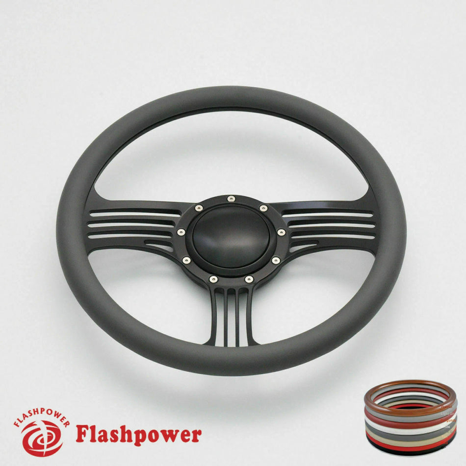 15.5'' Billet Steering Wheel Full Wrap Replacement GTO Chevy Caprice W/Horn