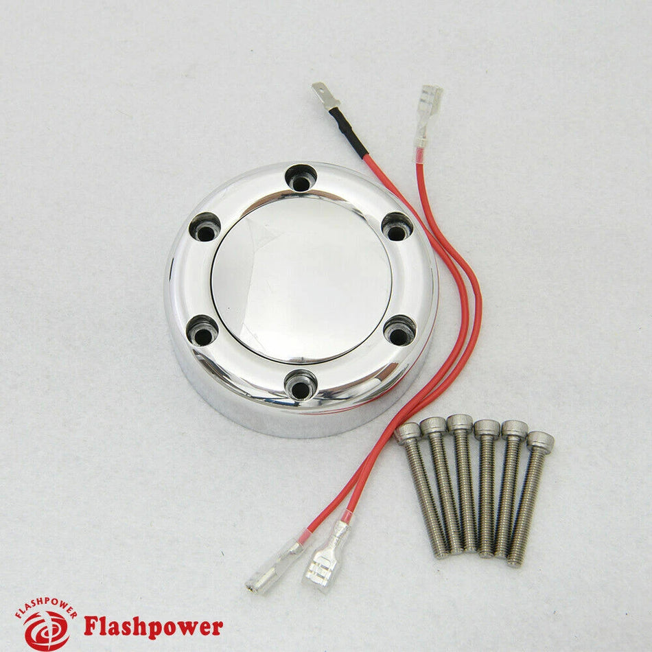Billet Flashpower Horn Button for 6 Bolt Steering Wheel MoMo NRG Polished