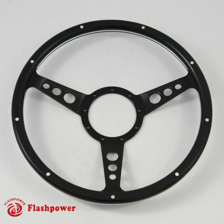 15" Black Forest Wood Steering Wheel 9 bolt w/ Horn Button Custom Hot rod