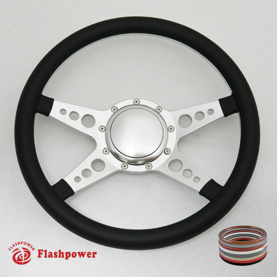 14'' Billet Steering Wheel Half Wrap horn button GMC Blazer Focus Mustang