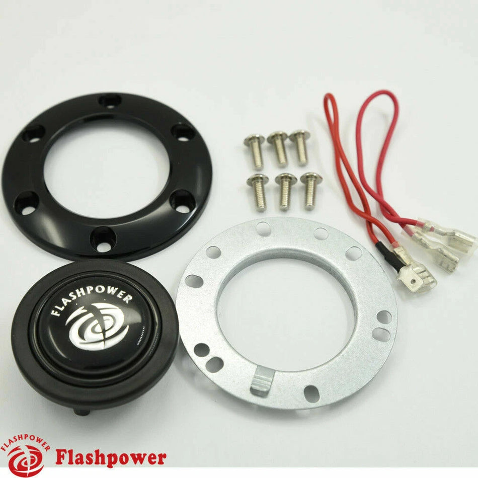 Black Anodized Horn Button for 6 Bolt Steering Wheel