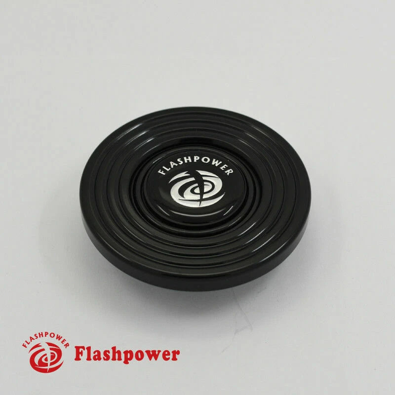 Horn Button with Billet Ring for 6 Bolts MoMo ,Sparco,NRG Steering Wheel, Black