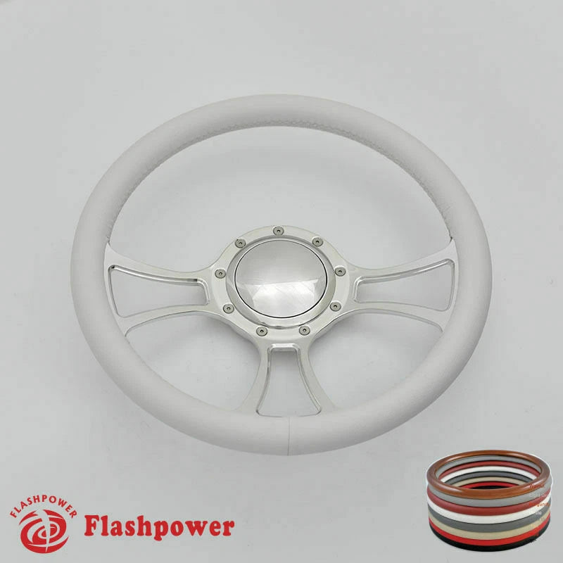 14'' Billet Steering Wheel Full Wrap Chevrolet GMC Carlo Camaro w/ Horn