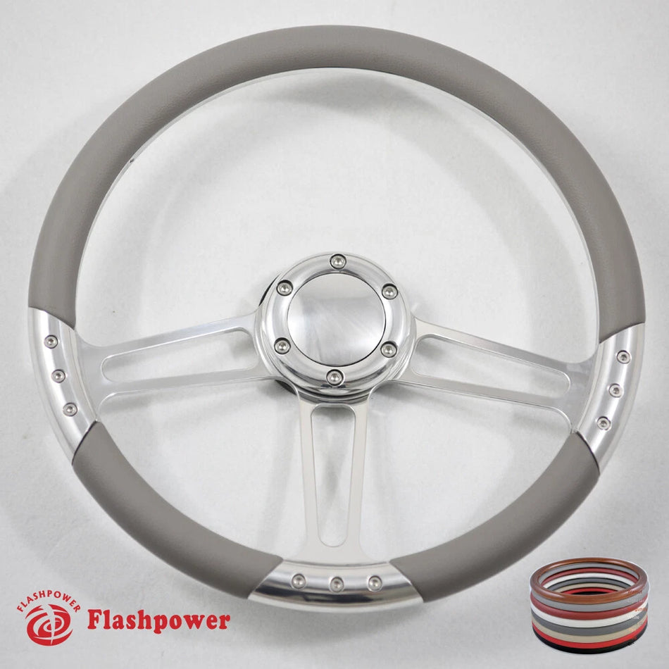 14'' Billet 6 Bolt Trinity VI Steering Wheels Full Wrap GMC Trucks Blazer El Camino Jimmy