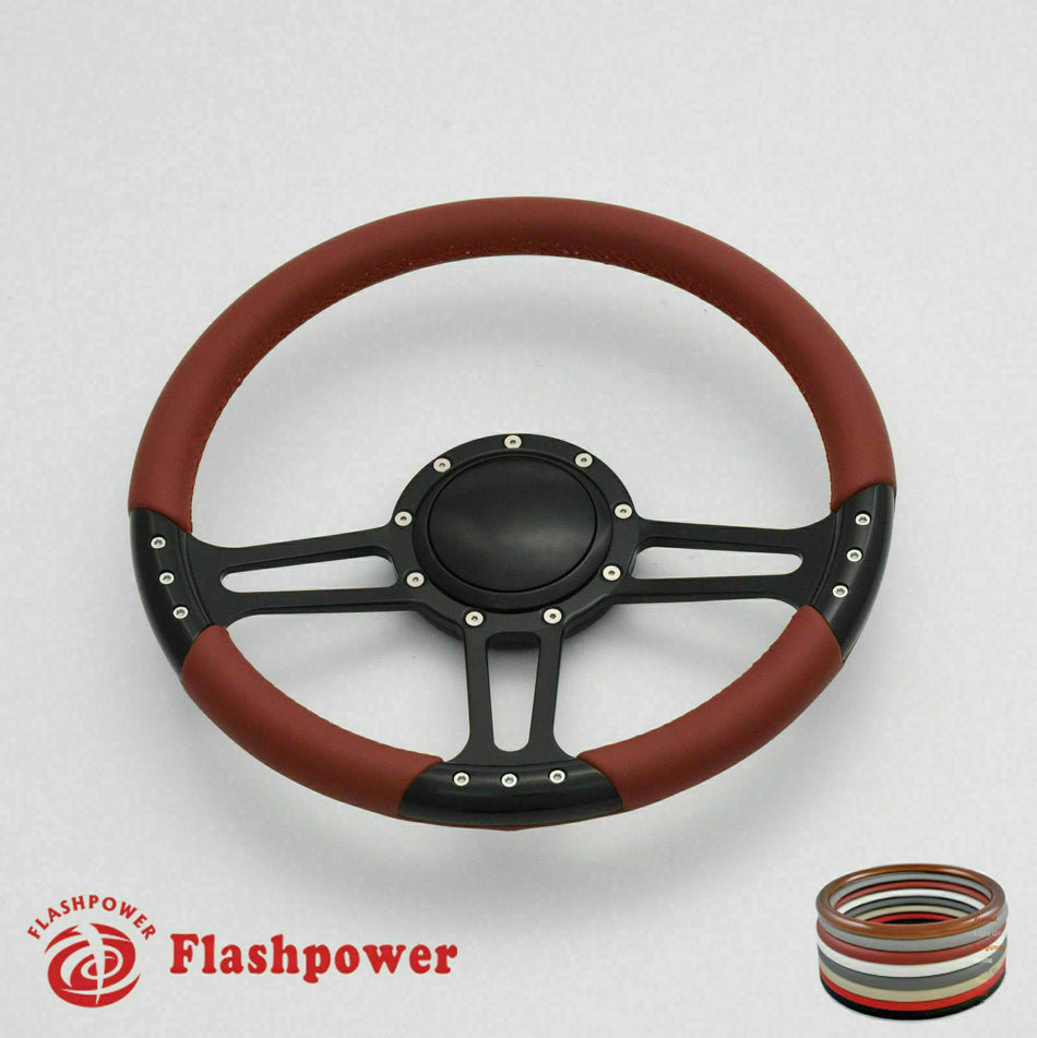 14'' Billet Steering Wheel Full Wrap Blazer Chevy Ford W/Horn