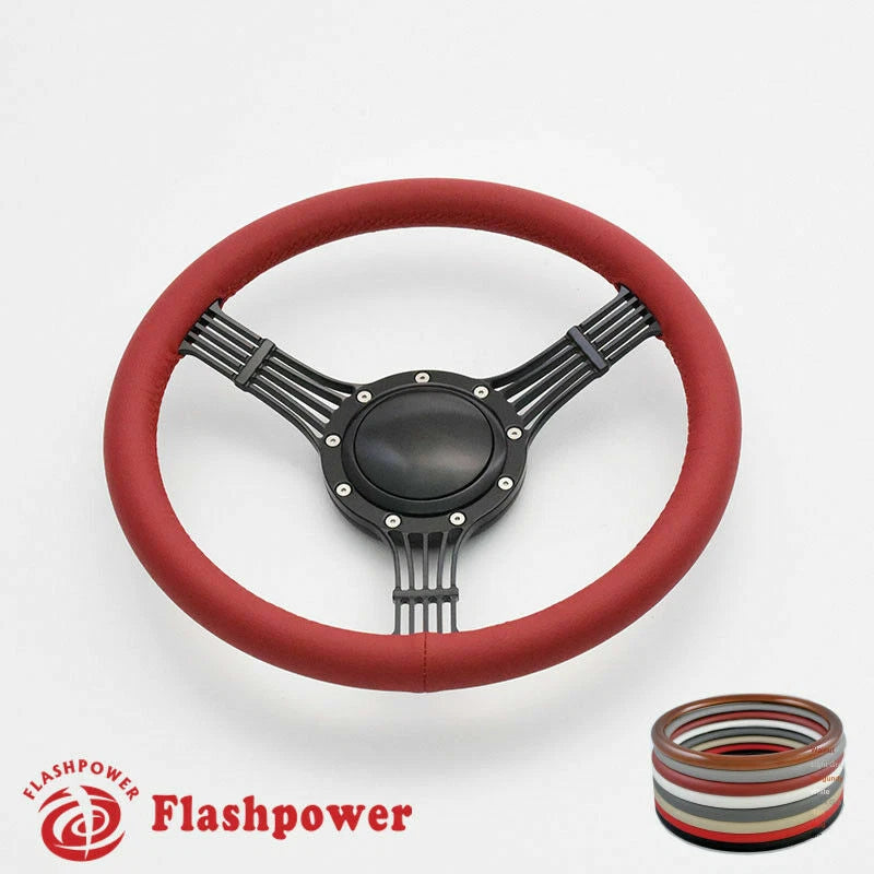 15.5'' Steering Wheel Full Wrap Banjo Wrangler YJ Cherokee Jeep w/ Horn