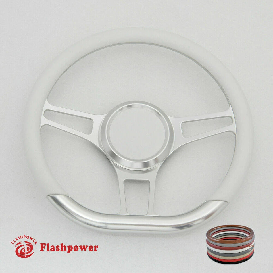 14'' D Type Billet Steering Wheel Half Wrap Muscle Car Mustang W/H