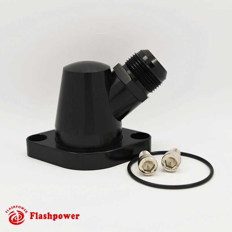 Chevy Small/ Big Block Billet Swivel Water Neck/ Thermostat Housing 16AN