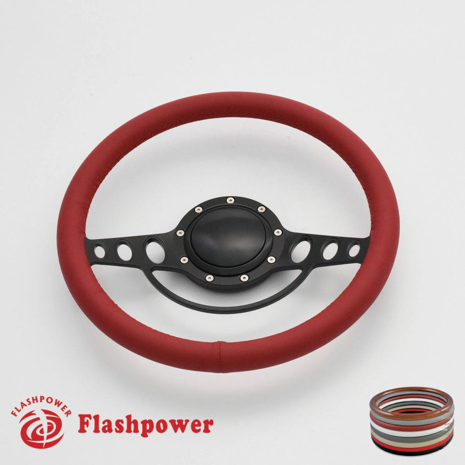 14'' Billet Steering Wheels Full Wrap Ford Thunderbird Mustang EXP w/ Horn