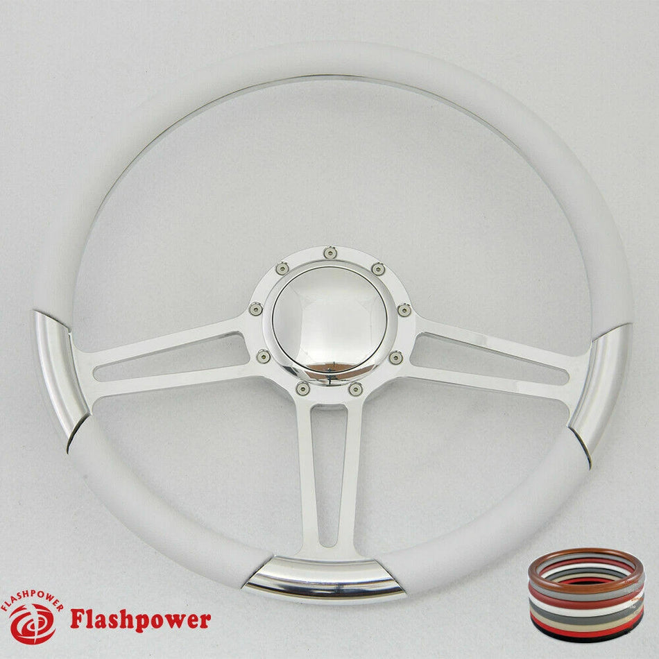 15.5'' Polished Billet Steering Wheel Half Wrap Firebird Chevy