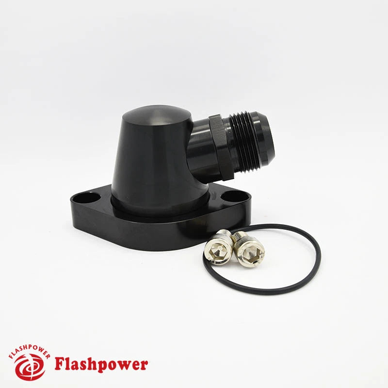 Billet Aluminum Water Neck Thermostat Housing Chevy Small Big SBC BBC 16AN Blk