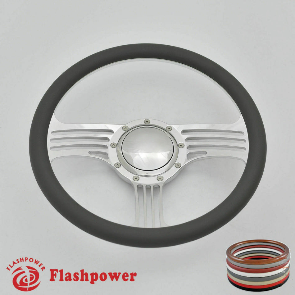 15.5'' Billet Steering Wheel Half Wrap Restoration Chevy Ford GTO