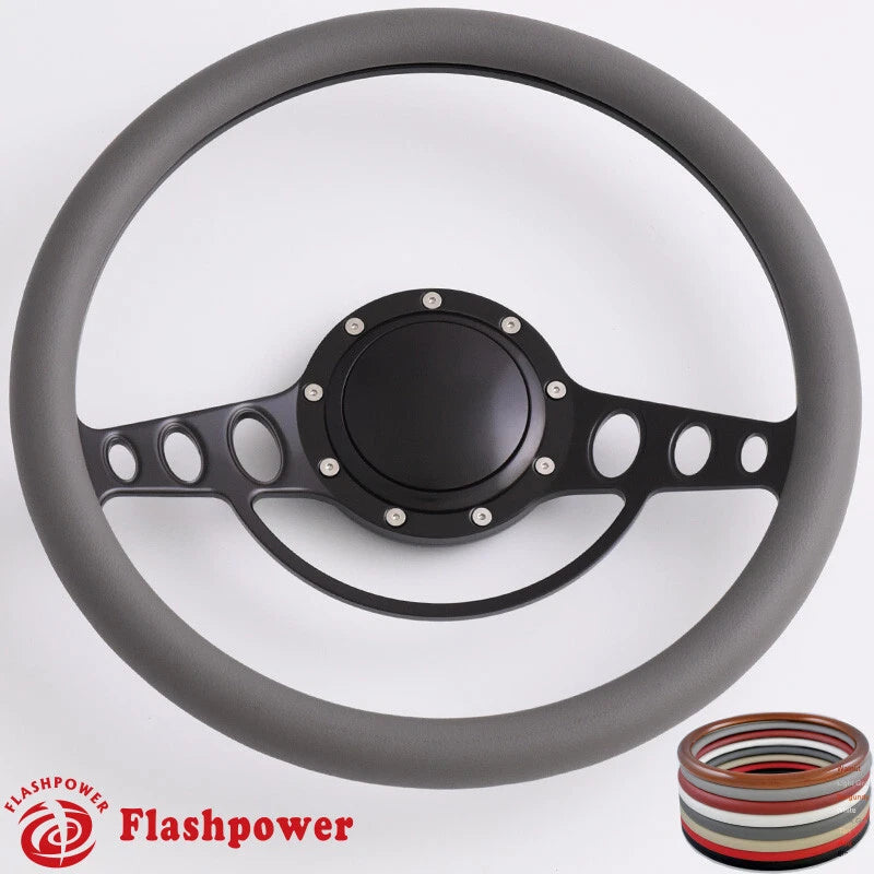 15.5'' Billet Steering Wheels Vinyl Wrap Restoration Wagoneer Dodge Buick