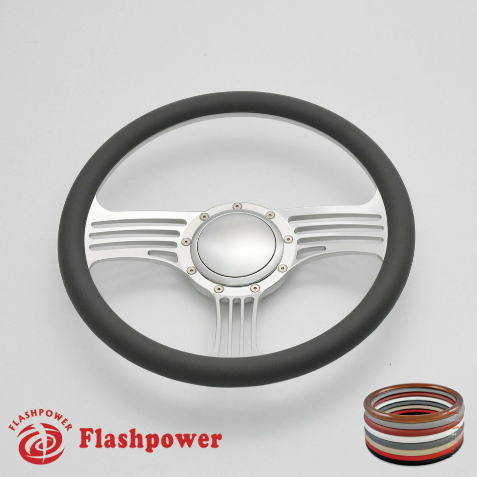 14'' Billet Steering Wheels Half Wrap GMC Challenger Charger Daytona