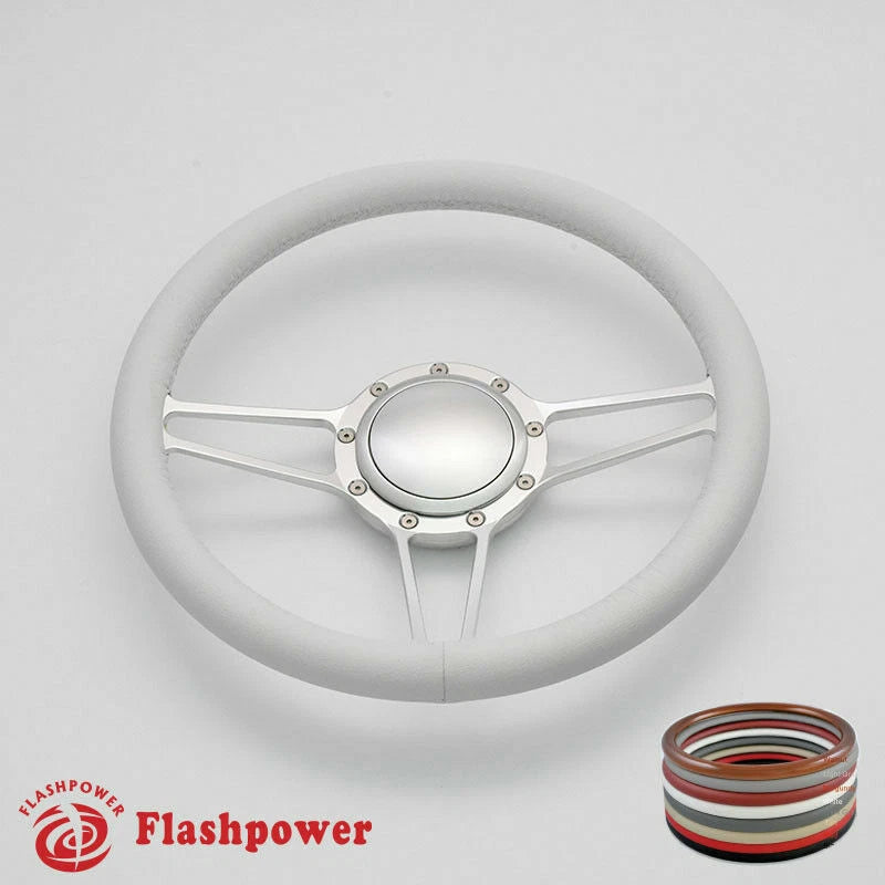 14'' Billet Steering Wheels Full Wrap Ford Fairlane Galaxie LTD Ranch w/ Horn