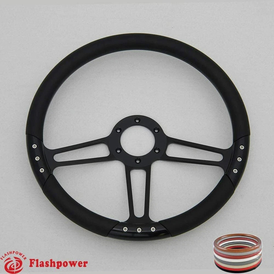 14'' Billet Steering Wheels Street Rod Comet Cyclone Marquis w/ Horn
