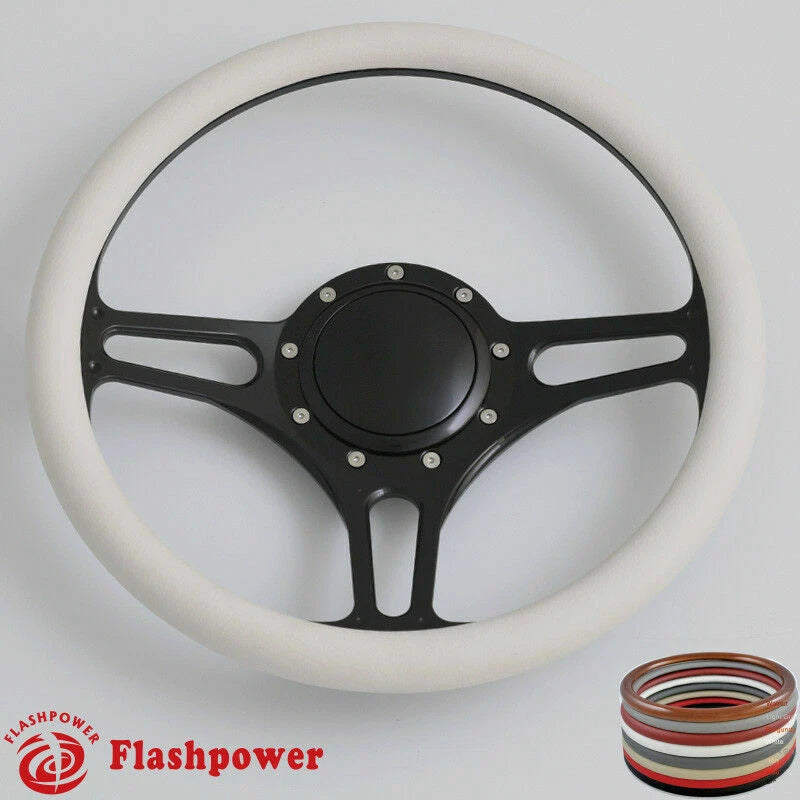 14'' Billet Steering Wheels Half Wrap Ford Fairlane Galaxie LTD with Horn Button