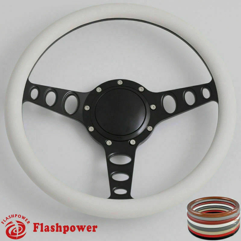 15.5'' Black Billet Steering Wheel Half Wrap GM Cutlass Impala Chevy W/H