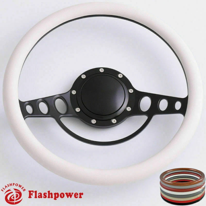 15.5'' Billet Steering Wheel Full Wrap Ford GM Cutlass Impala Chevy W/Horn