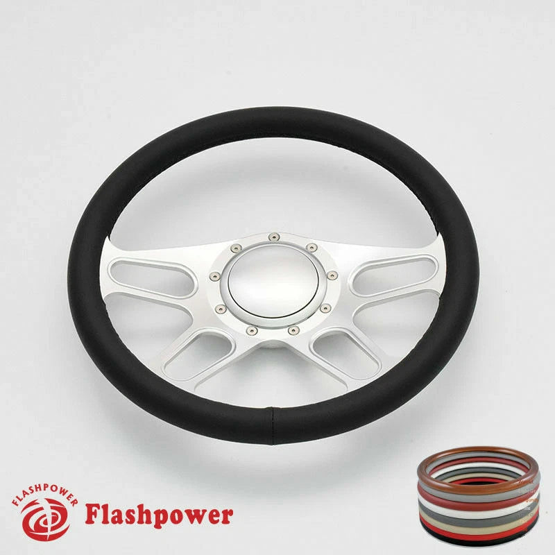 14'' Billet Steering Wheel Full Wrap Chevrolet Monte Carlo Camaro Cutlass w/ Horn