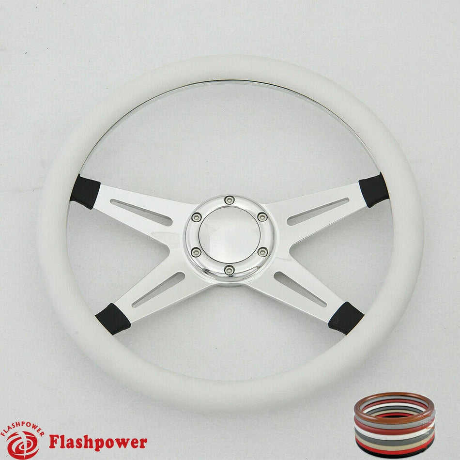14'' Billet Steering Wheel Half Wrap Impala Chevy GMC W/Horn
