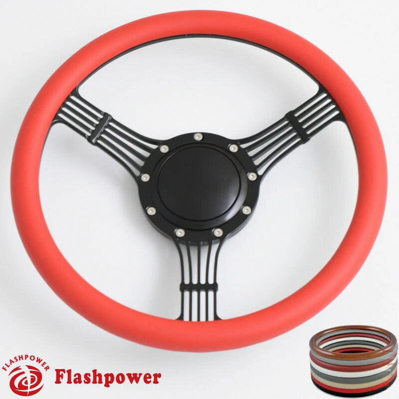 15.5'' billet steering wheels Banjo half wrap restoration Chevy Ford Mopar