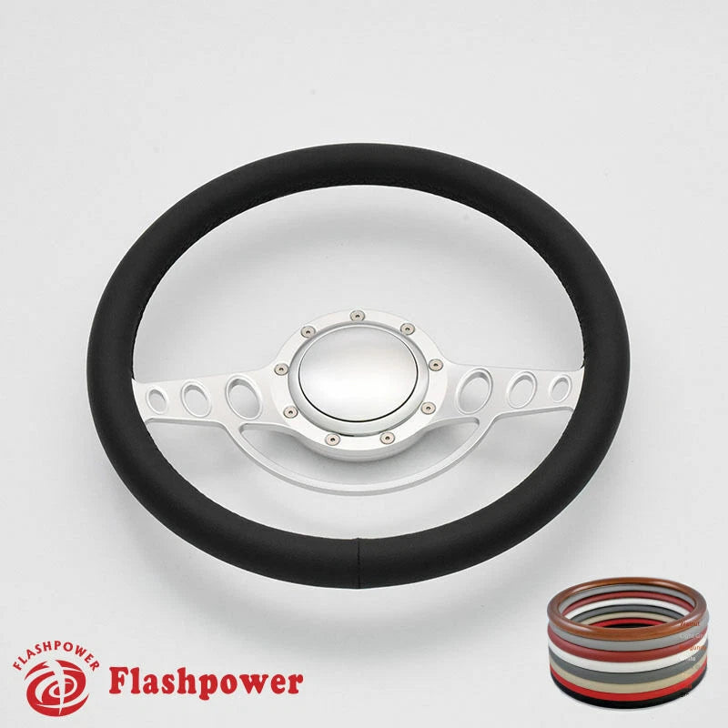 14'' Billet Steering Wheels Full Wrap Impala Chevy II Nova Chevelle w/ Horn