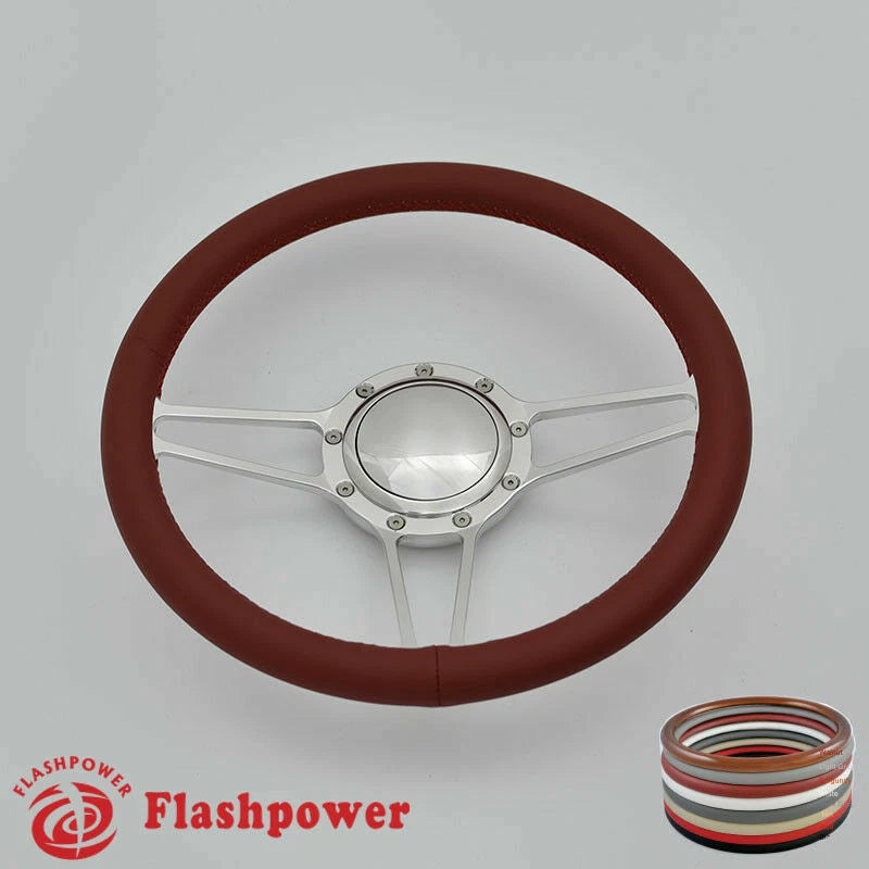 14'' Billet Steering Wheels Full Wrap Dodge Challenger Charger Daytona