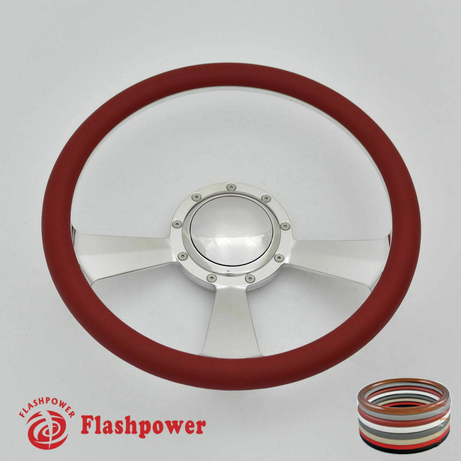 15.5'' Billet Steering Wheel Full Wrap GMC Chevy Ford Mopar