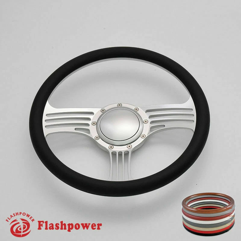 14'' Billet Steering Wheels Half Wrap GMC Challenger Charger Daytona