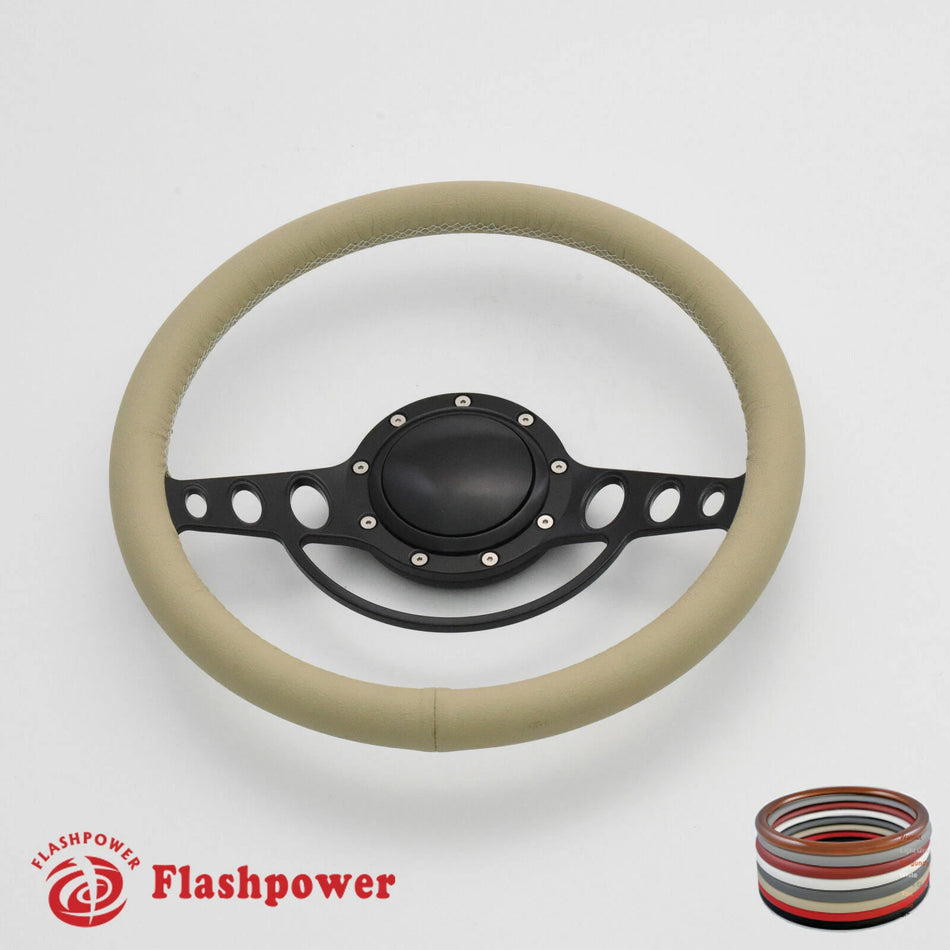 14'' Billet Steering Wheels Full Wrap Ford Thunderbird Mustang EXP w/ Horn