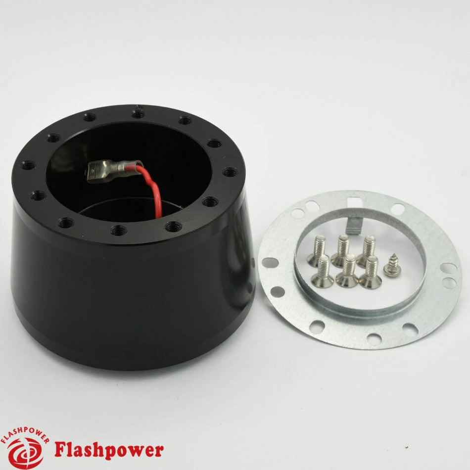 6 Hole Steering Wheel Adapter Ford Probe Festiva Mercury Mazda 1988-92 Black