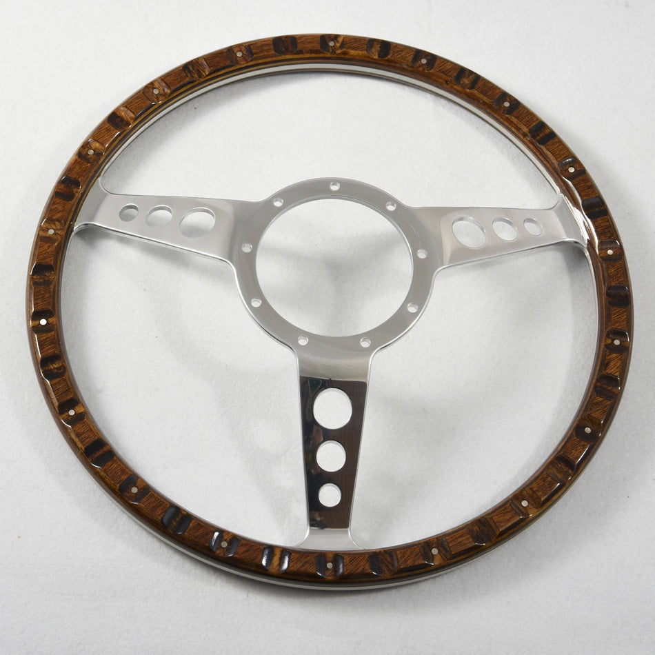 15'' Classic Wood Ssteering Wheel Riveted Vintage Ford Mustang Shelby AC Cobra