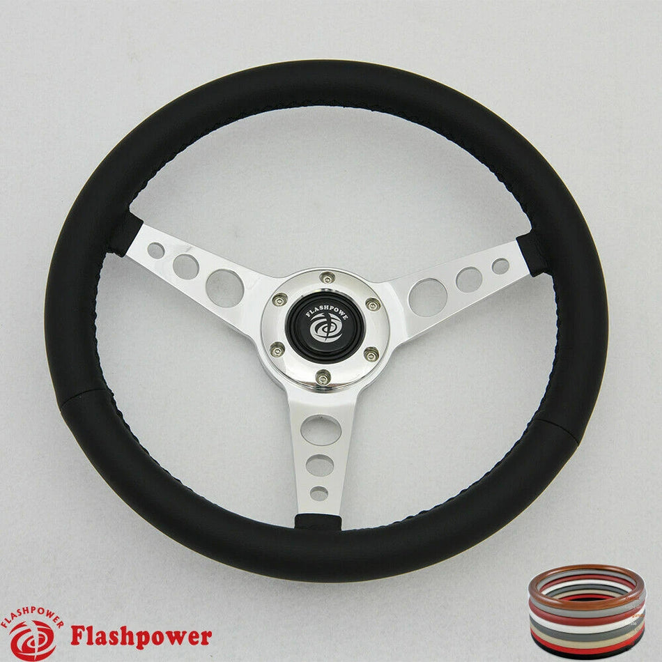 14" Classic steering wheel Black Chevy GMC Impala GTO W/ Horn