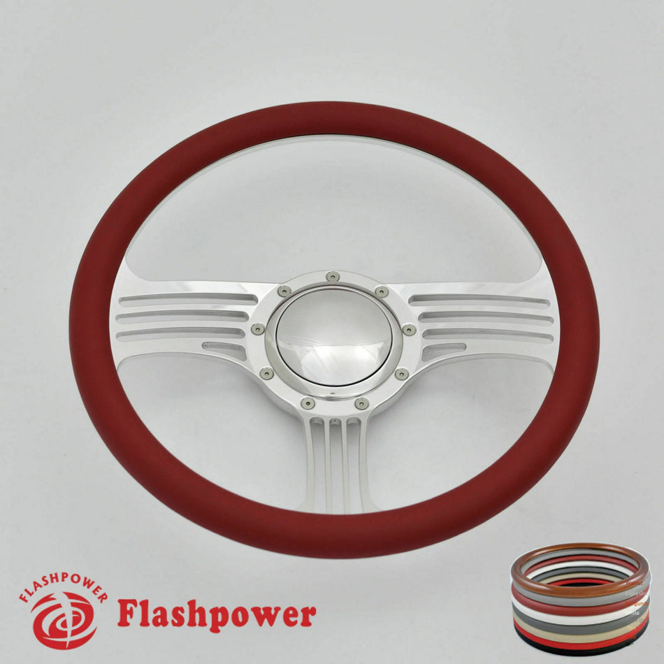 15.5'' Billet Steering Wheel Half Wrap Restoration Chevy Ford GTO