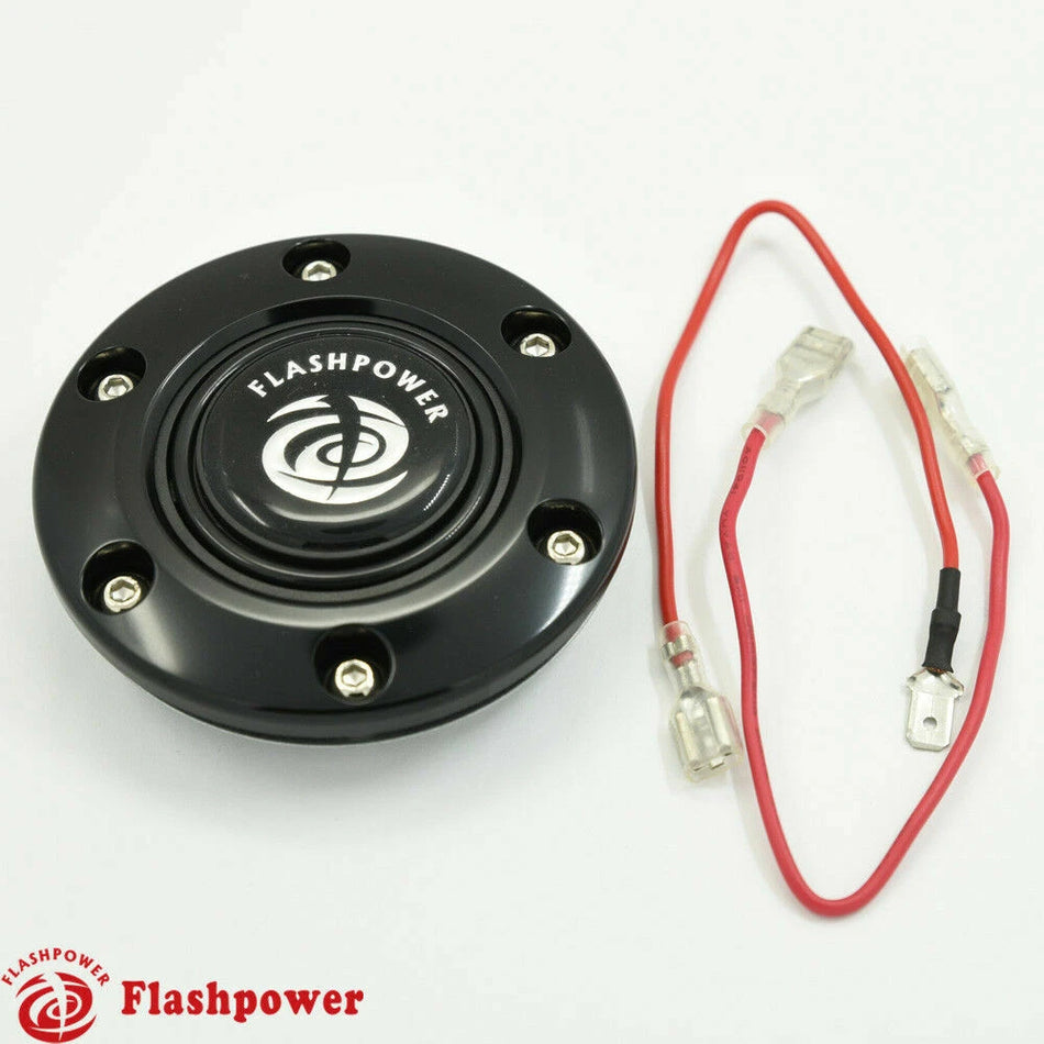 Black Anodized Horn Button for 6 Bolt Steering Wheel