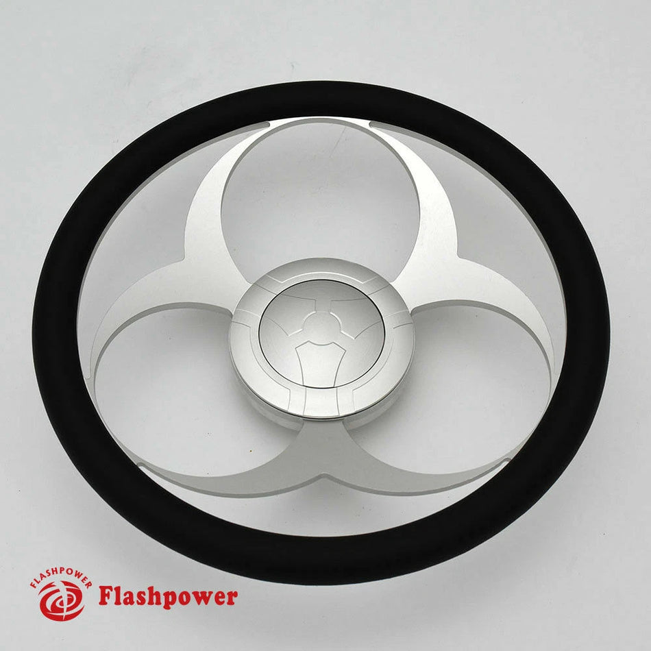 14'' Billet Satin Steering Wheels Half Wrap Restoration Chevy Ford Mopar