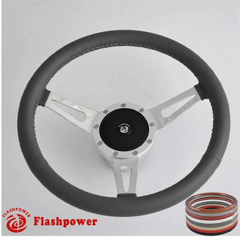 15'' Classic Steering Wheel for Restoration Austin Healey Sprite Black Full Wrap