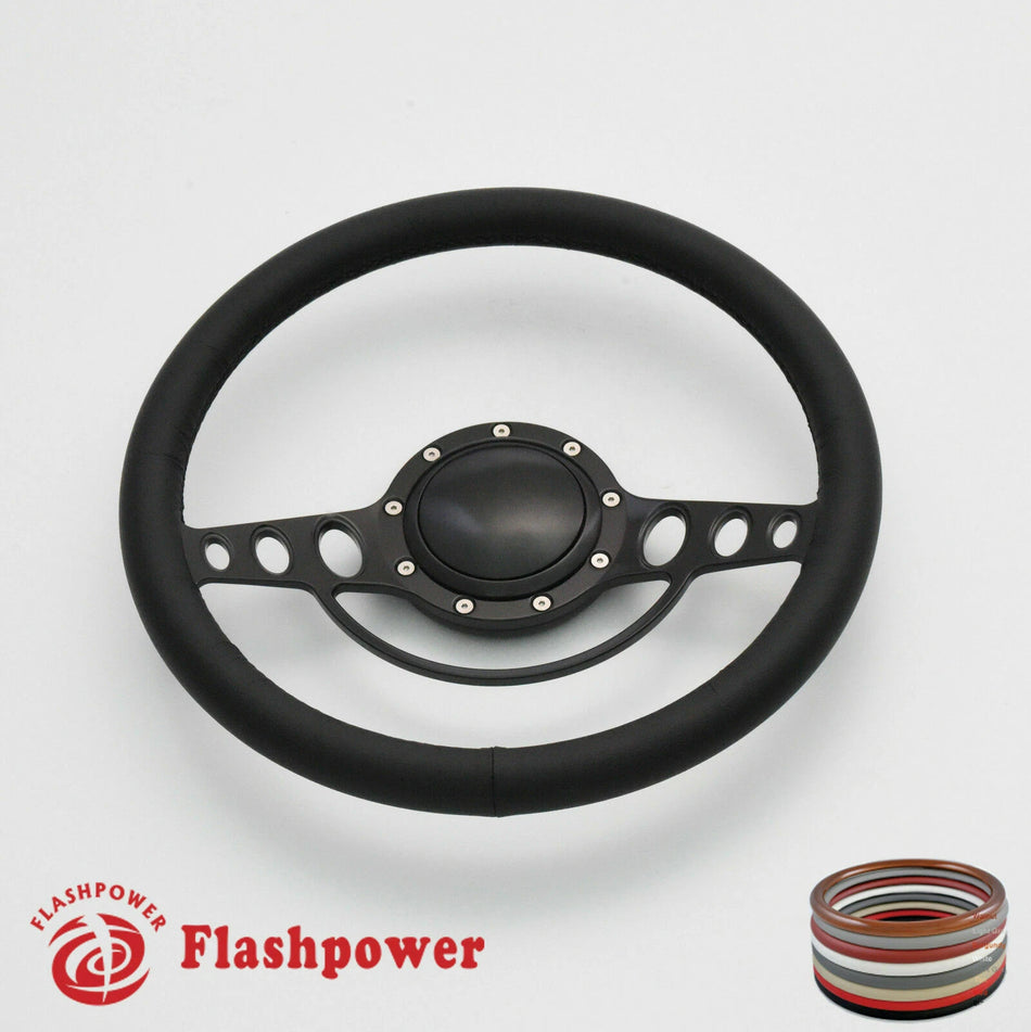 14'' Billet Steering Wheels Full Wrap Ford Thunderbird Mustang EXP w/ Horn