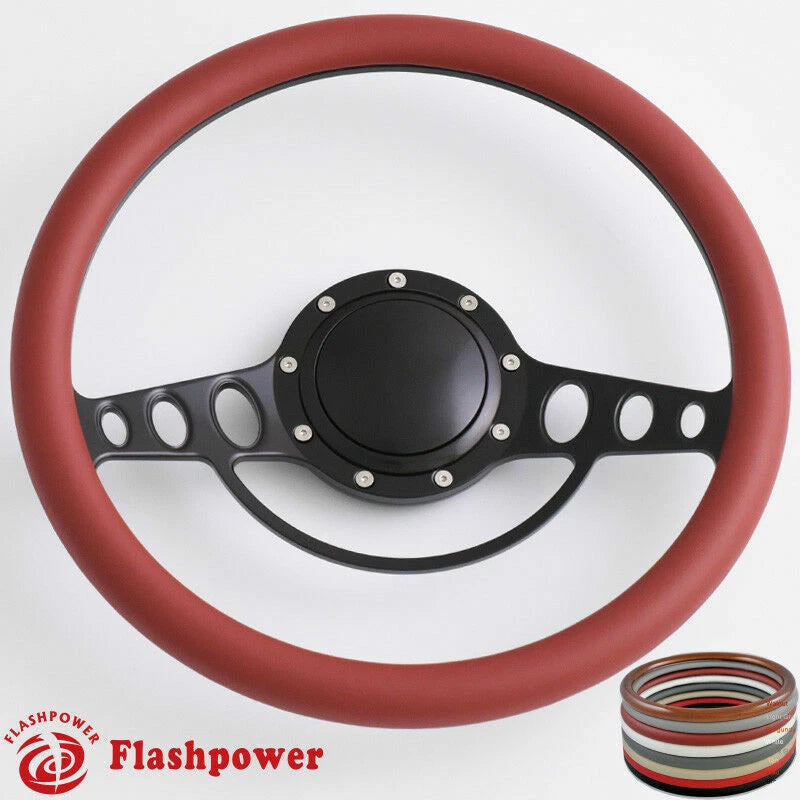 14'' Billet Steering Wheels Half Wrap Street Rod GM Corvair Impala Chevy II GMC