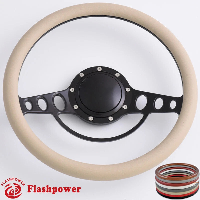 15.5'' Billet Steering Wheels Vinyl Wrap Restoration Wagoneer Dodge Buick