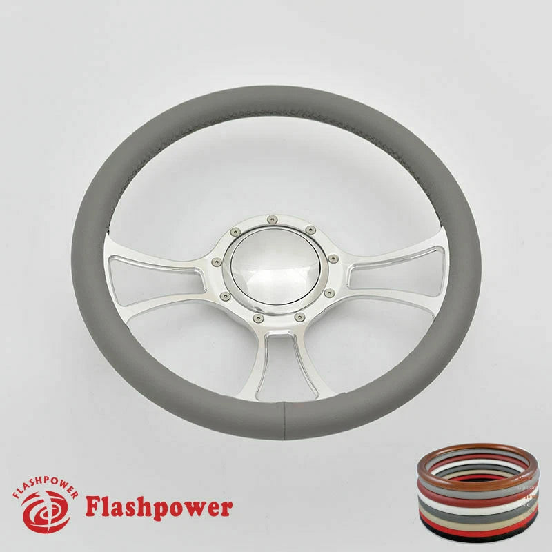 14'' Billet Steering Wheel Full Wrap Chevrolet GMC Carlo Camaro w/ Horn