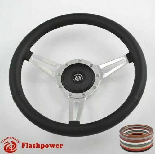 14" Classic Steering Wheel Black Chevy GMC Impala GTO W/ Horn